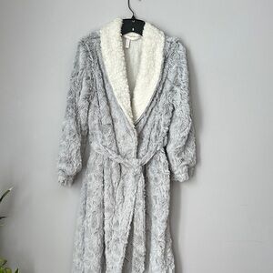 Cozy Gray Faux Fur Robe